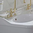 Vintage Console Washbasin with Double Bowl and Ceramic Feet Made in Italy - Paulina Viadurini