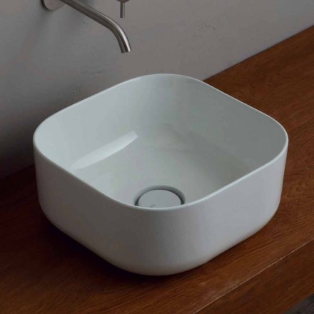 37x37cm ceramic wash basin made in Italy Star, modern design Viadurini