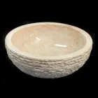 Washbasin White supporting natural stone Finn, one piece Viadurini