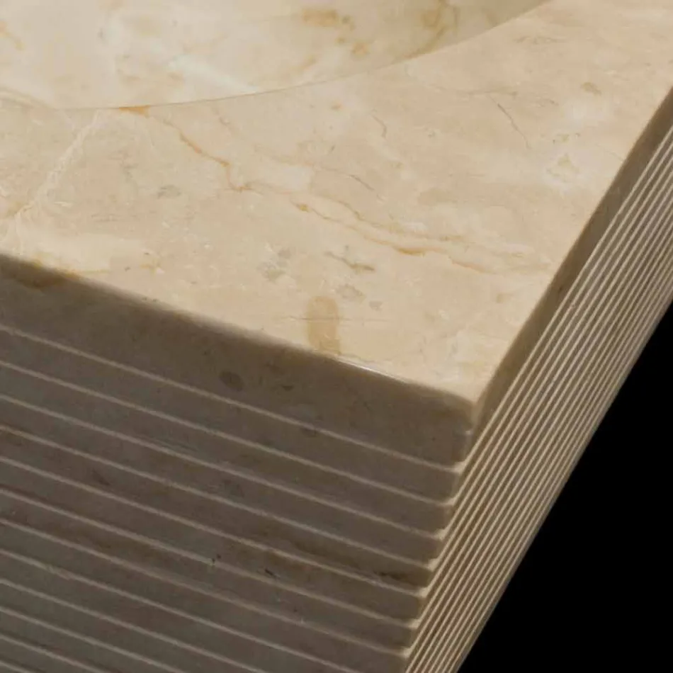 White washbasin in natural stone, one piece, Zor Viadurini