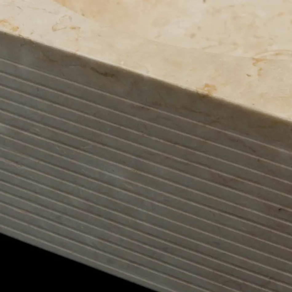 White washbasin in natural stone, one piece, Zor Viadurini