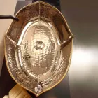 Countertop ceramic and gold countertop washbasin made in Italy Oscar design Viadurini