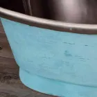 Washbasin finished in white iron and verdigris Cala Viadurini