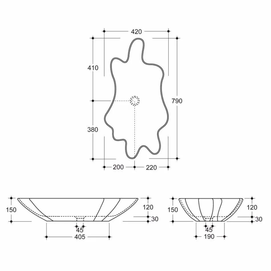 Countertop design ceramic white gold washbasin made in Italy Rayan Viadurini