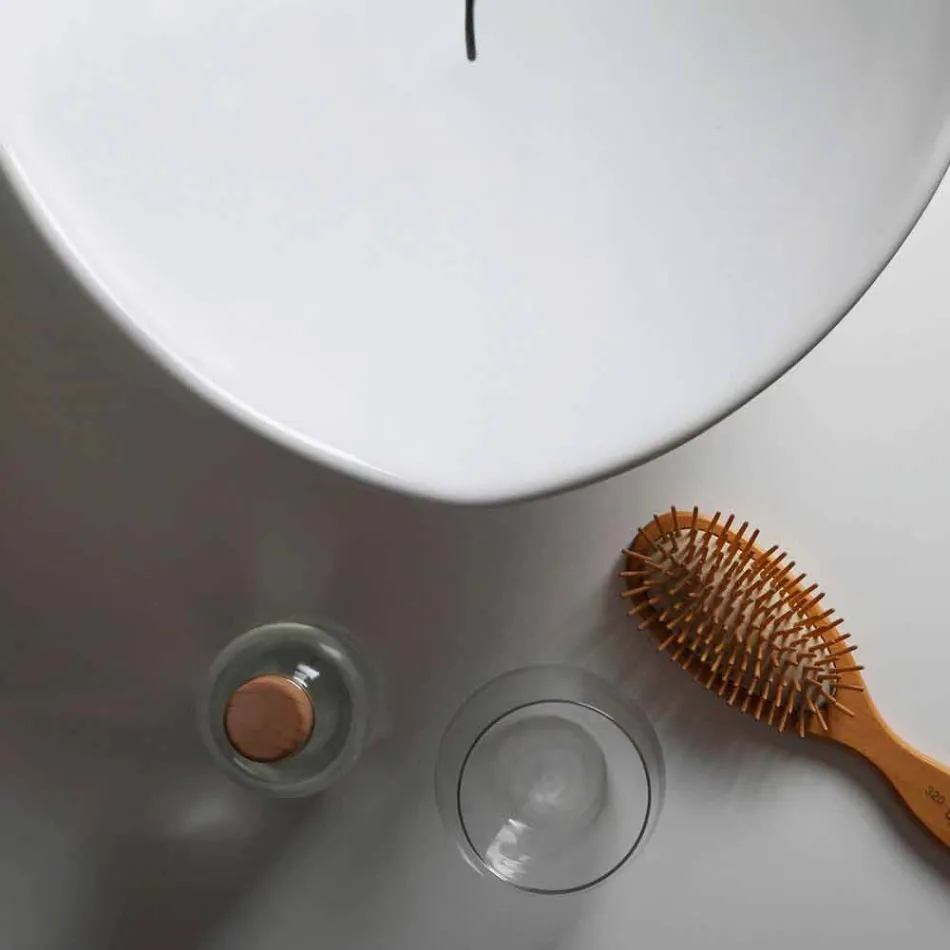 Trendy design ceramic washbasin made in Italy Viadurini