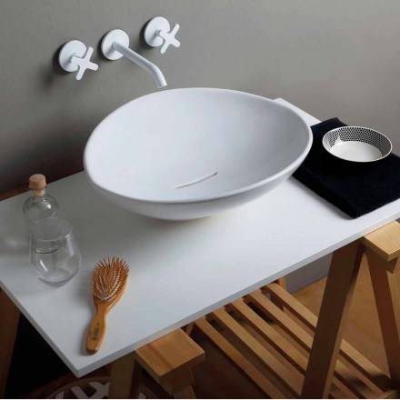 Trendy design ceramic washbasin made in Italy Viadurini