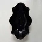 Countertop washbasin in black and gold ceramic design made in Italy Cubo Viadurini