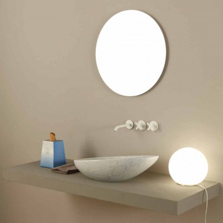 White ceramic python design washbasin made in Italy Glossy Viadurini