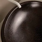 Countertop design ceramic black python washbasin made in Italy Glossy Viadurini