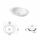 Design Countertop Washbasin in White or Melle Colored Ceramic Viadurini