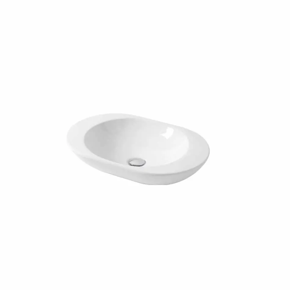 Design Countertop Washbasin in White or Melle Colored Ceramic Viadurini