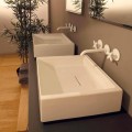 Rectangular ceramic countertop wasbasin Dalia, made in Italy