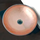 Design Countertop Washbasin in Transparent Resin and Copper - Salvatore Viadurini