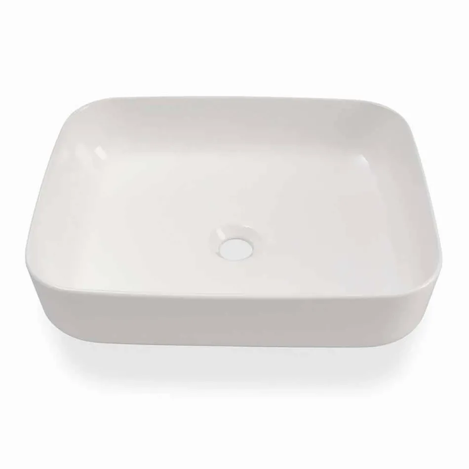Modern Design Countertop Washbasin in White Ceramic Made in Italy - Turku Viadurini