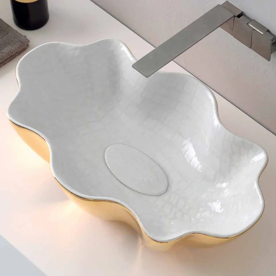Modern design ceramic washbasin made in Italy Cube Viadurini