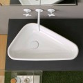 Modern round ceramic countertop washbasin Sofia, made in Italy