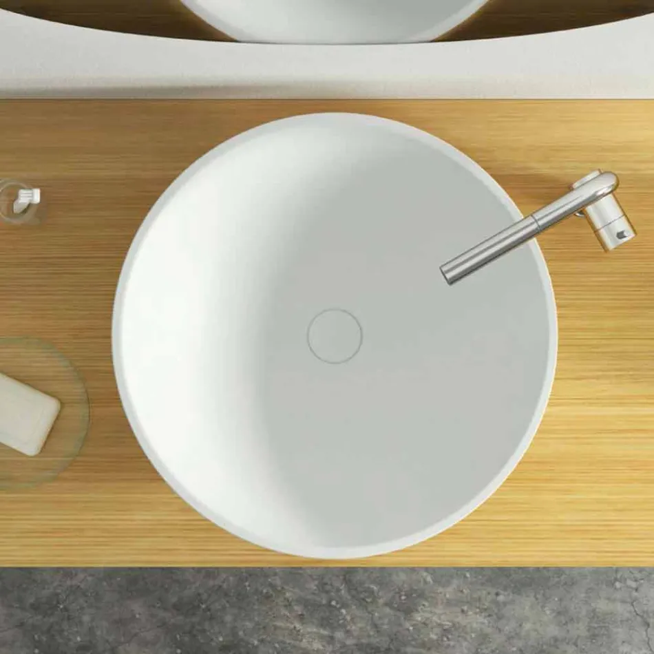 Modern circular freestanding standing washbasin made in Italy, Donnas Viadurini