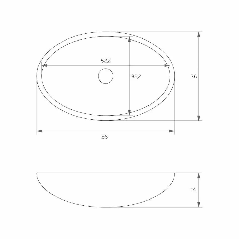 Freestanding oval standing washbasin produced in Italy, Frascati Viadurini