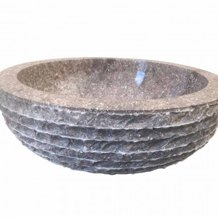 grey natural stone washbasin Finn, one piece Viadurini