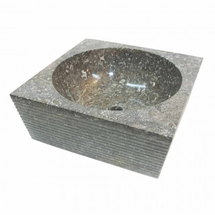 Washbasin support grey natural stone, one piece Zor Viadurini