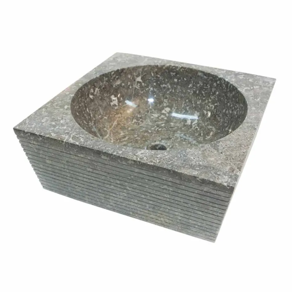 Washbasin support grey natural stone, one piece Zor Viadurini