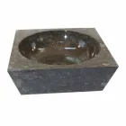 Washbasin support grey square natural stone Jiny Viadurini