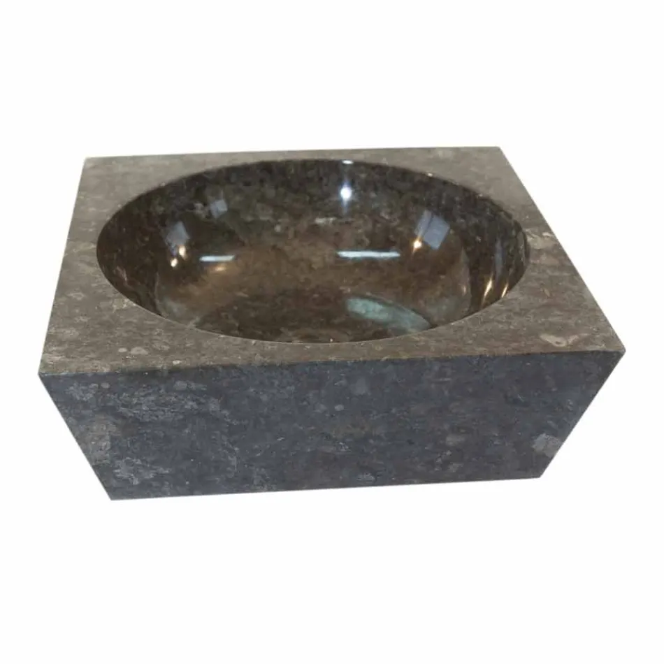 Washbasin support grey square natural stone Jiny Viadurini