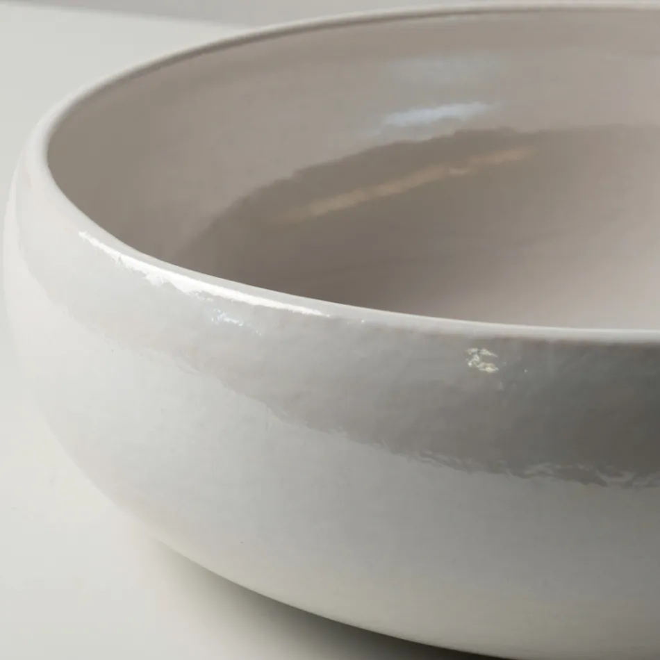 Raku Clay Countertop Sink with Metallic Craquelé Luster - Prisma Viadurini