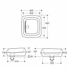 Countertop washbasin in white ceramic design made in Italy Simon Viadurini