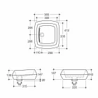 Countertop washbasin in white ceramic design made in Italy Simon Viadurini
