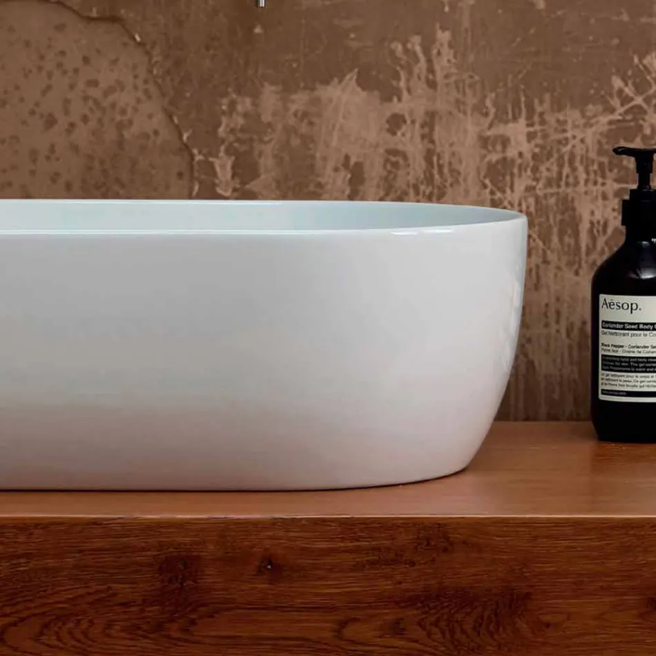 Countertop washbasin in white or colored Star 55x35 made in Italy ceramic Viadurini