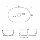 Countertop washbasin in white or colored Star 55x35 made in Italy ceramic Viadurini