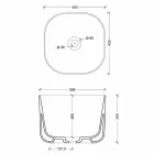 Modern design ceramic countertop washbasin Star Square 40x40 cm Viadurini