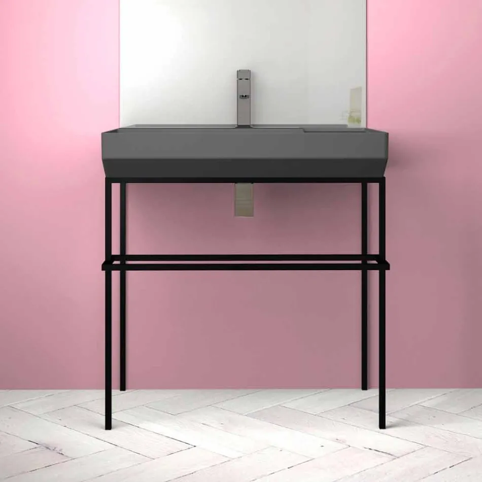 Ceramic counter top washbasin made in Italy, Viviano Viadurini
