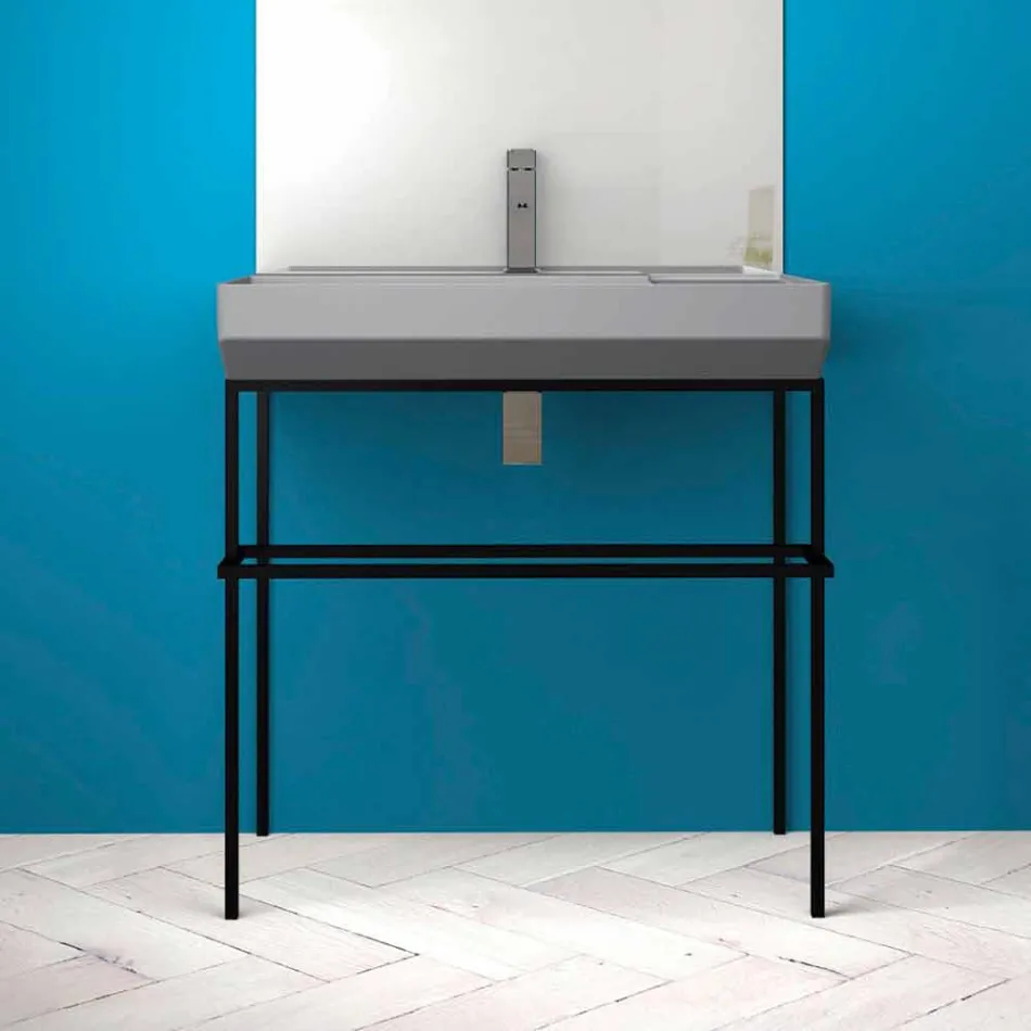 Ceramic counter top washbasin made in Italy, Viviano Viadurini