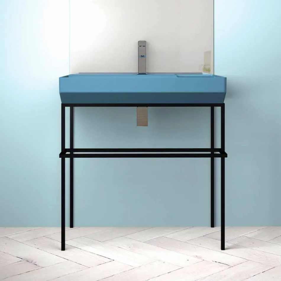 Ceramic counter top washbasin made in Italy, Viviano Viadurini