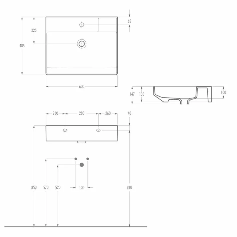 Ceramic counter top washbasin made in Italy, Viviano Viadurini