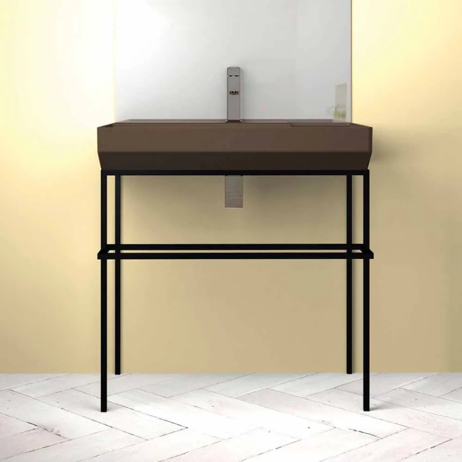 Ceramic counter top washbasin made in Italy, Viviano Viadurini