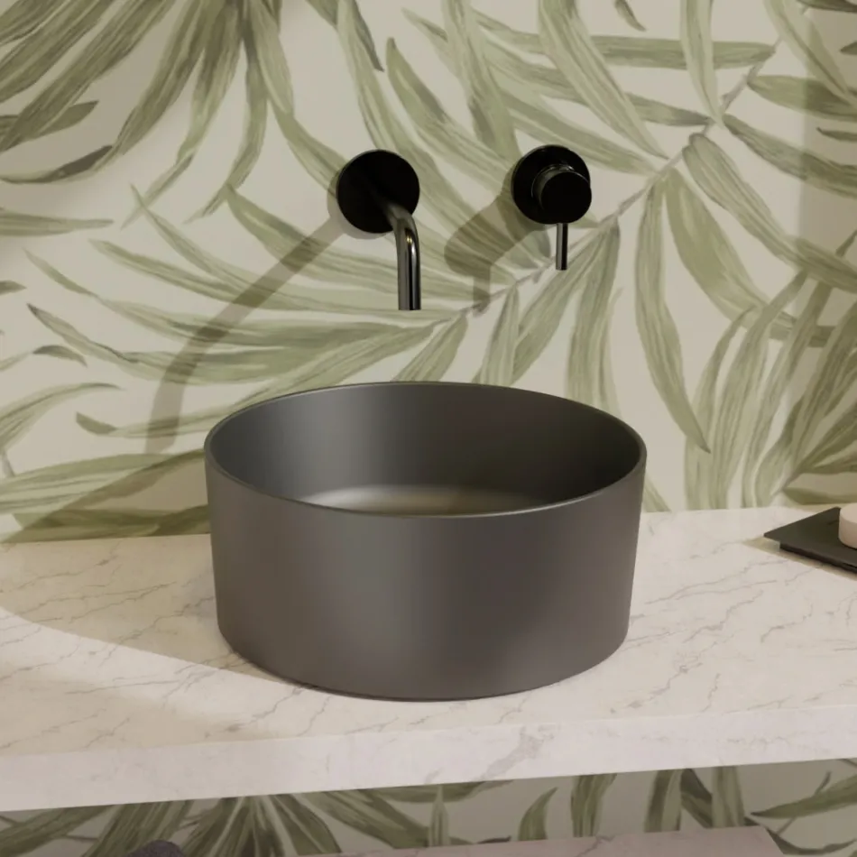 Countertop Ceramic Washbasin of Different Finishes Made in Italy - Balls Viadurini