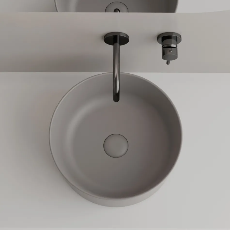 Countertop Ceramic Washbasin of Different Finishes Made in Italy - Balls Viadurini