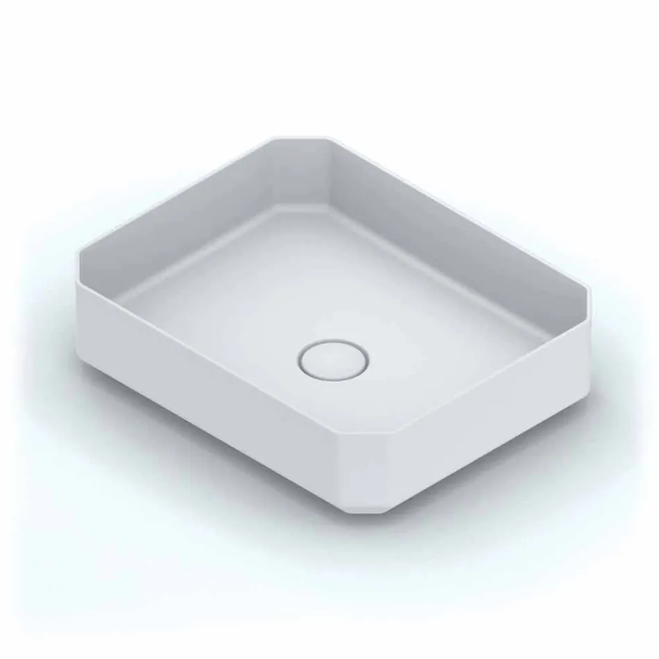 Modern ceramic counter top washbasin made in Italy, Zulimo Viadurini