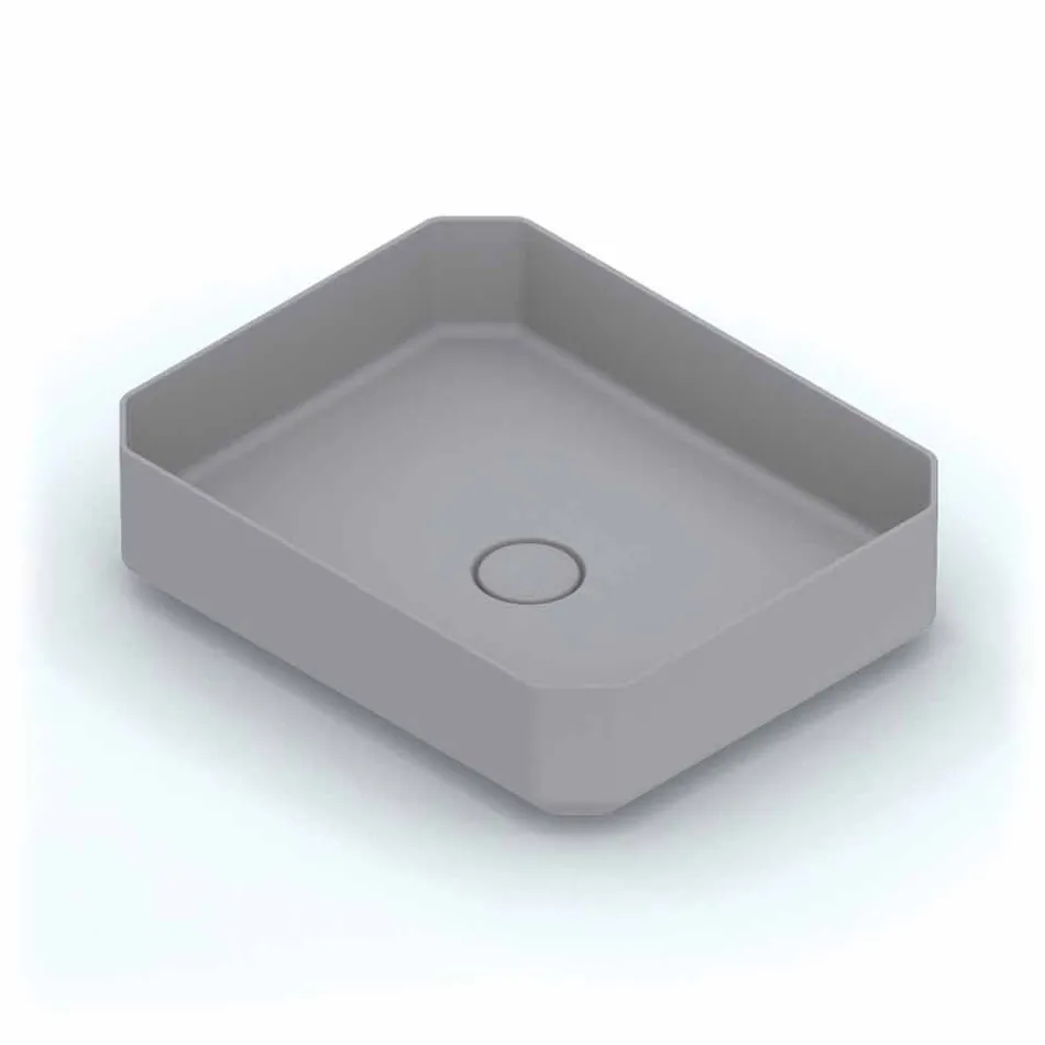 Modern ceramic counter top washbasin made in Italy, Zulimo Viadurini