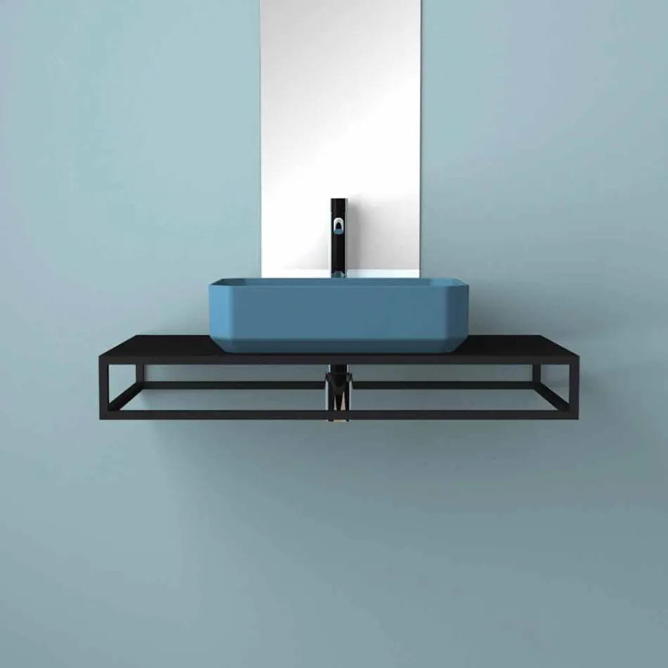 Modern ceramic counter top washbasin made in Italy, Zulimo Viadurini