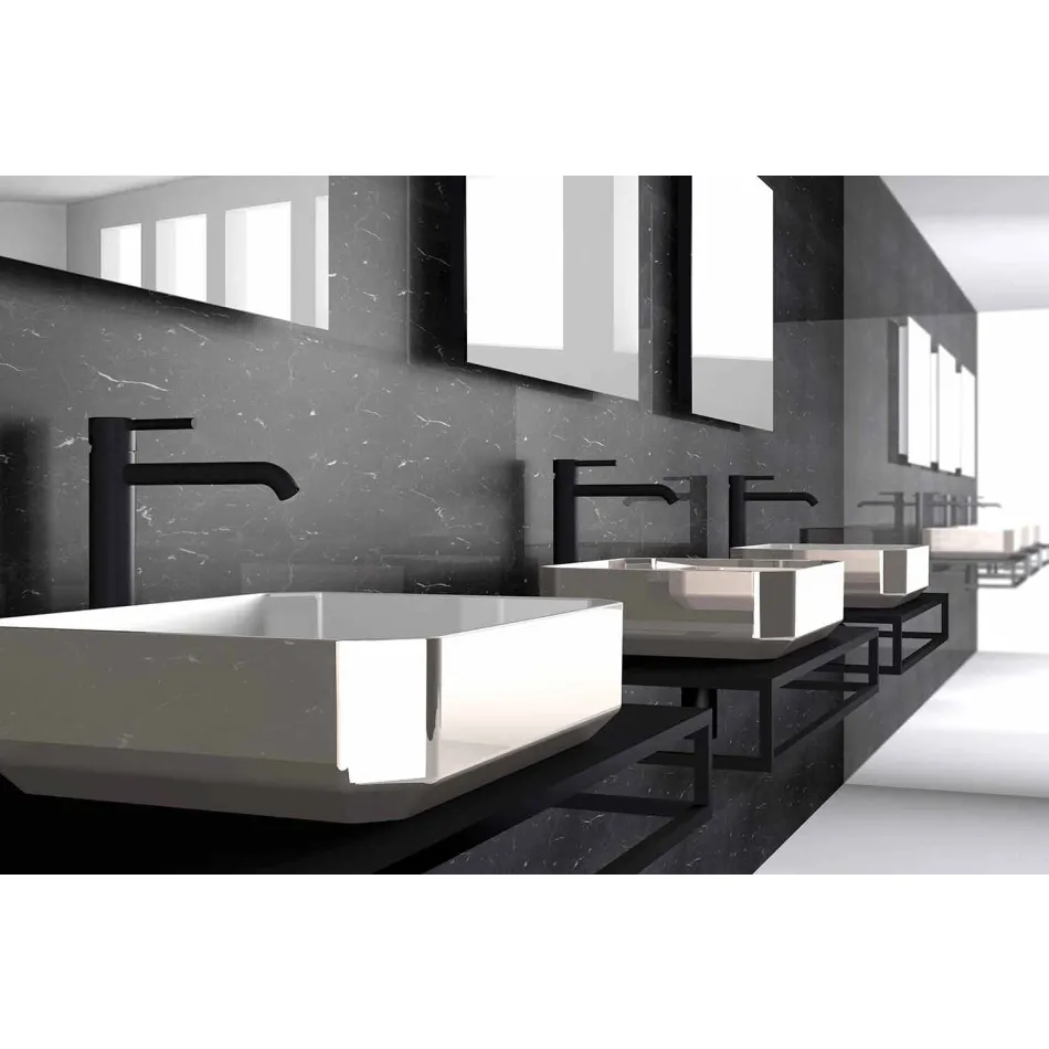 Modern ceramic counter top washbasin made in Italy, Zulimo Viadurini