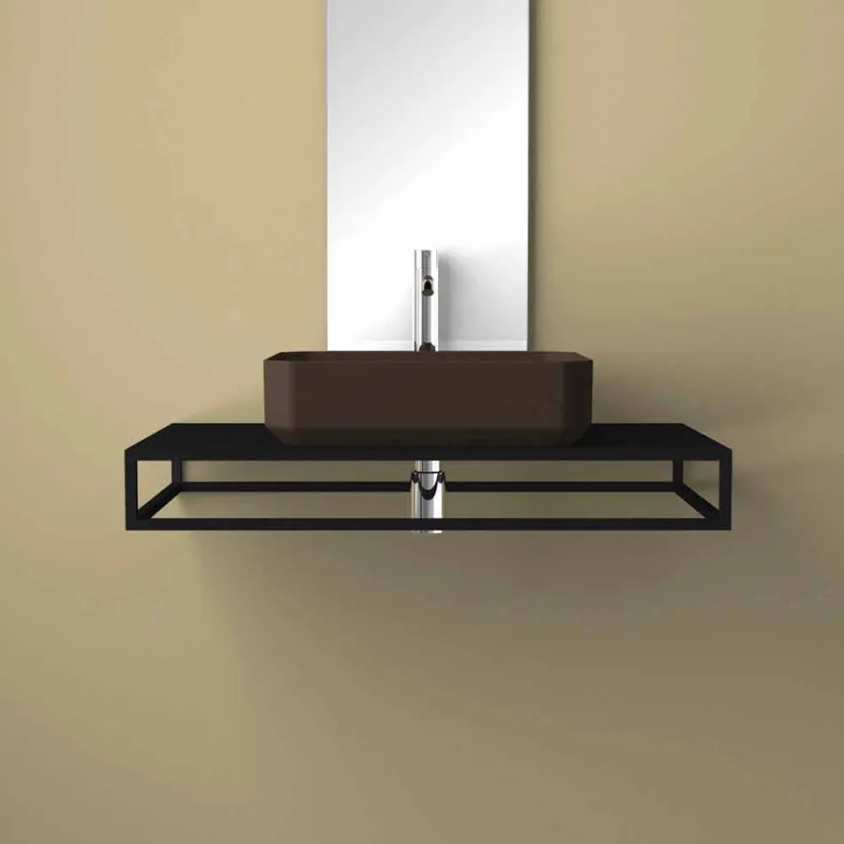 Modern ceramic counter top washbasin made in Italy, Zulimo Viadurini