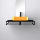 Modern ceramic counter top washbasin made in Italy, Zulimo Viadurini