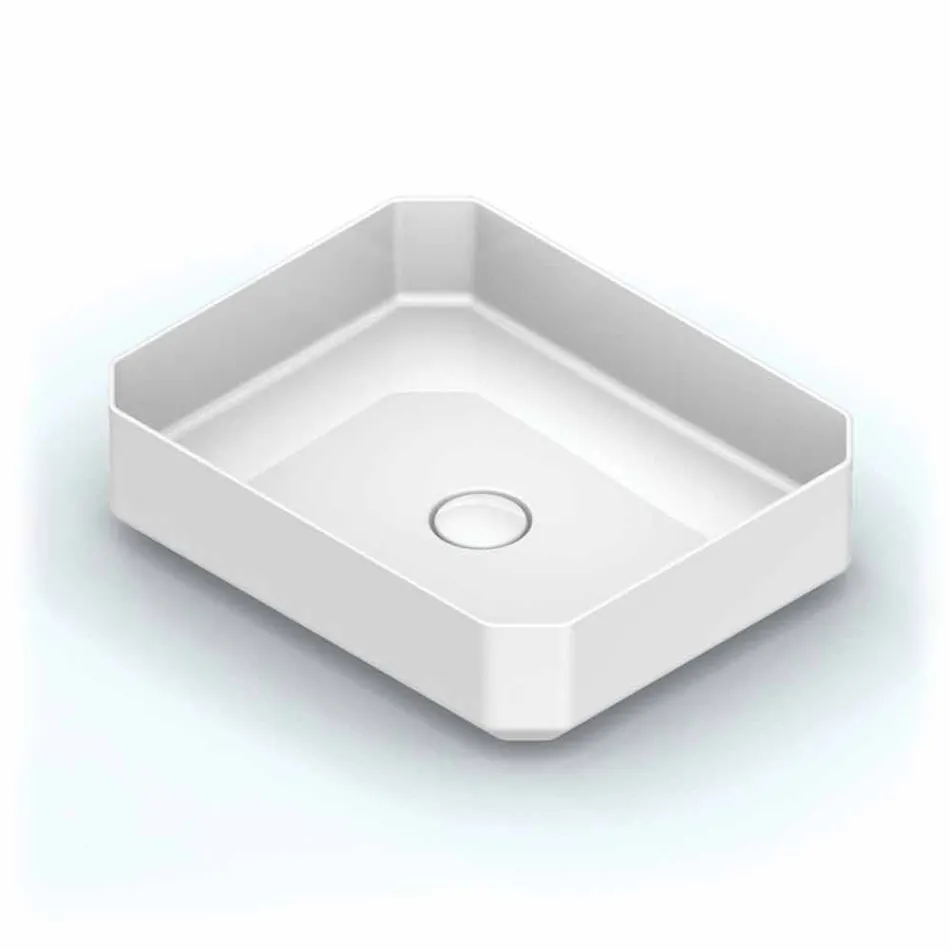 Modern ceramic counter top washbasin made in Italy, Zulimo Viadurini