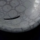 Countertop washbasin in grey coconut printed ceramic made in Italy Glossy Viadurini