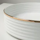 Countertop Sink in Porcelain Stoneware with Enamelled Edge - Vibration Viadurini