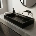 Countertop Sink in Marble-Effect Porcelain Stoneware Made in Italy - Cervia Viadurini